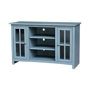 International Concepts 48-in Entertainment / TV Stand with 2 Doors - Antique Rubbed Ocean Blue