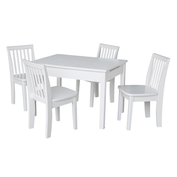 International Concepts Table with 4 Mission Juvenile Chairs - White