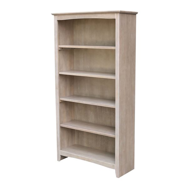 International Concepts Shaker Grey Solid Wood Bookcase - 60-in H