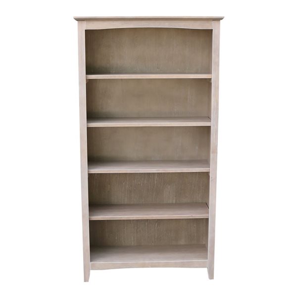 International Concepts Shaker Grey Solid Wood Bookcase - 60-in H