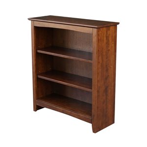 International Concepts Shaker Brown Solid Wood Bookcase - 36-in H