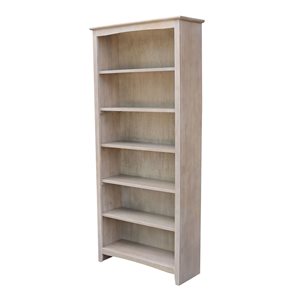 International Concepts Shaker Grey Solid Wood Bookcase - 72-in H