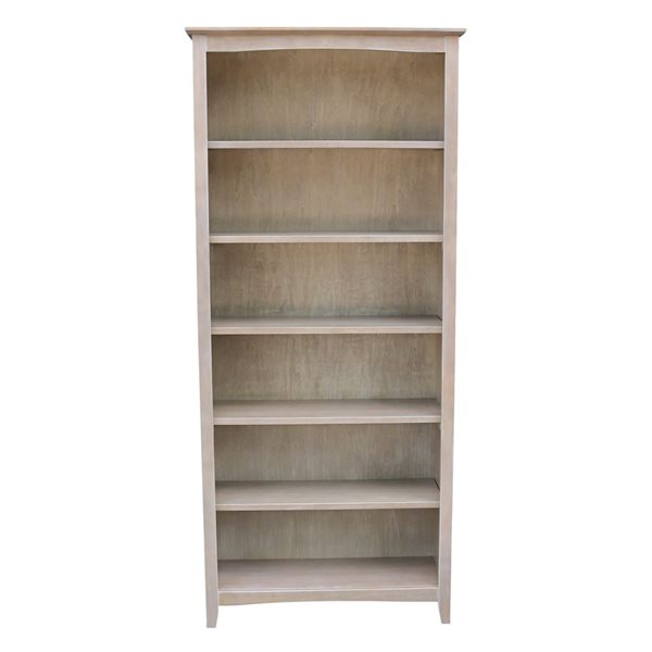 International Concepts Shaker Grey Solid Wood Bookcase - 72-in H