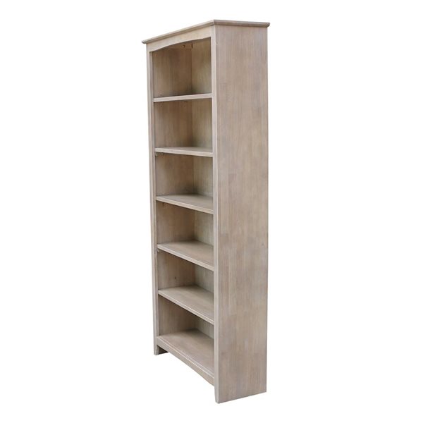 International Concepts Shaker Grey Solid Wood Bookcase - 72-in H