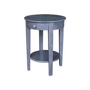 International Concepts Phillips Accent Table with Drawer - Antique Washed Heather Grey