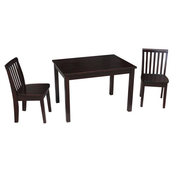 International Concepts Table with 2 Mission Juvenile Chairs - Rich Mocha