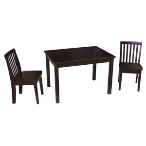 International Concepts Table with 2 Mission Juvenile Chairs - Rich Mocha