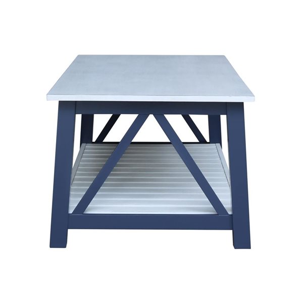 International Concepts Surrey Coffee Table - Blue/Antiqued Chalk