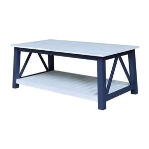 International Concepts Surrey Coffee Table - Blue/Antiqued Chalk