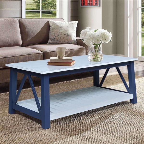 International Concepts Surrey Coffee Table - Blue/Antiqued Chalk