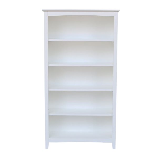 International Concepts Shaker White Solid Wood Bookcase - 60-in H