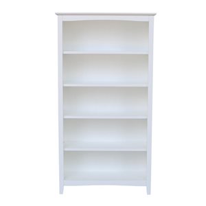 International Concepts Shaker White Solid Wood Bookcase - 60-in H