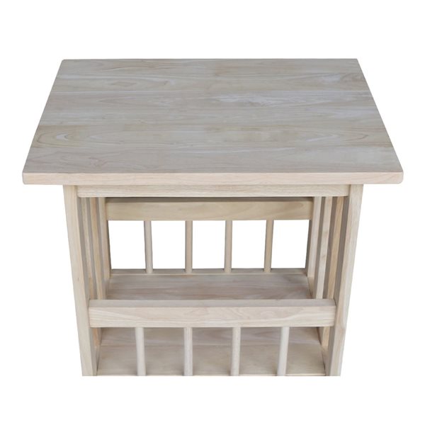 International Concepts Mission Magazine End Table - Unfinished