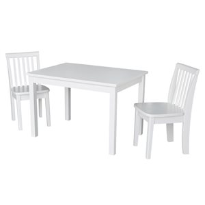 International Concepts Table with 2 Mission Juvenile Chairs - White