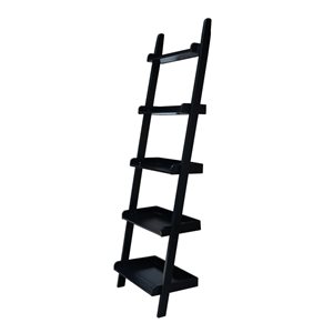 International Concepts Black Lean To Shelf Unit with 5 Shelves