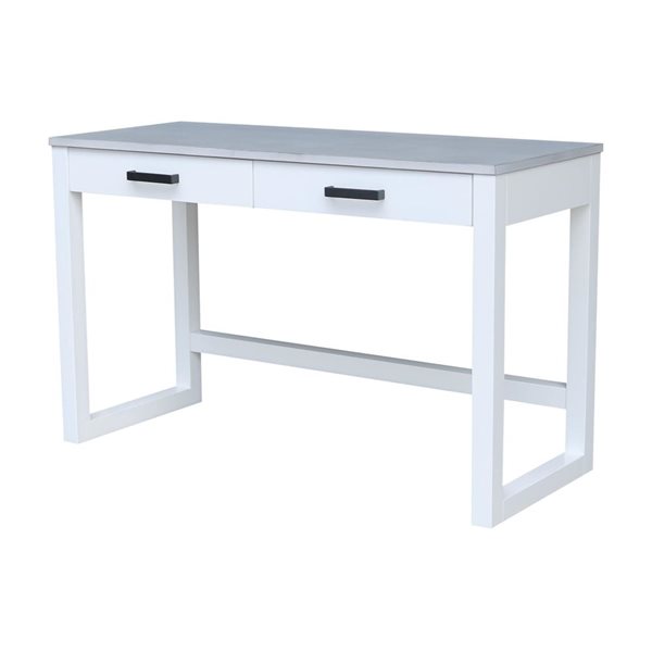 International Concepts Carson Desk with Two Drawers and Chair - Chalk/White