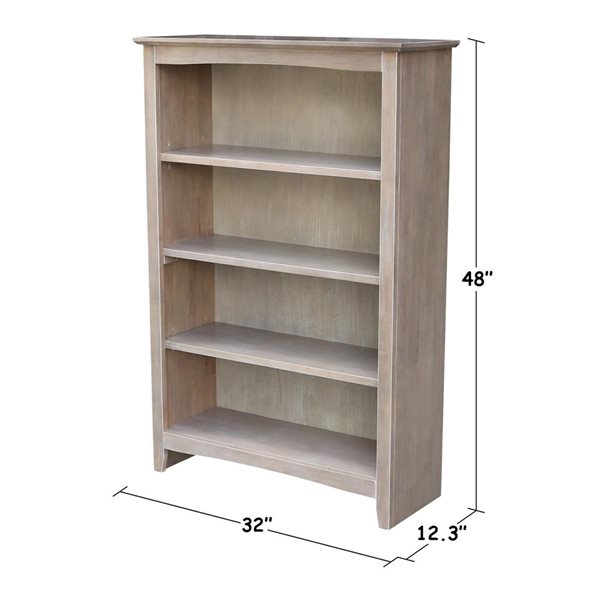 International Concepts Shaker Grey Solid Wood Bookcase - 48-in H