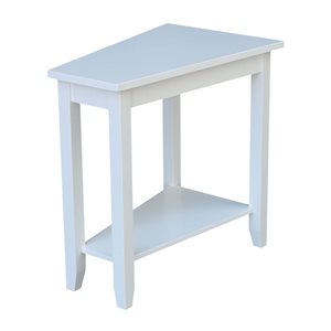 International Concepts Solid Wood Keystone Accent Table - White