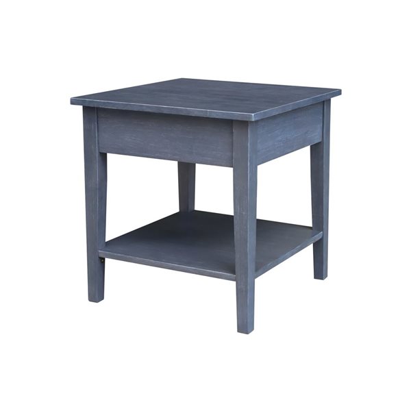 International Concepts Spencer End Table - Antique Washed Heather Grey