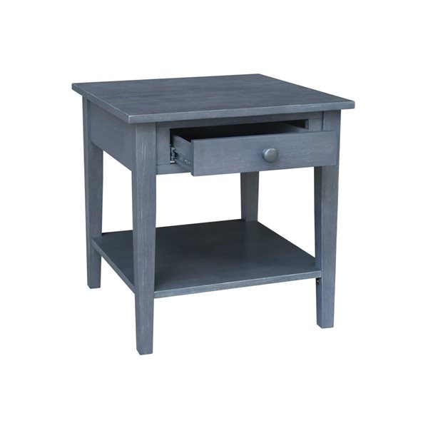 International Concepts Spencer End Table - Antique Washed Heather Grey