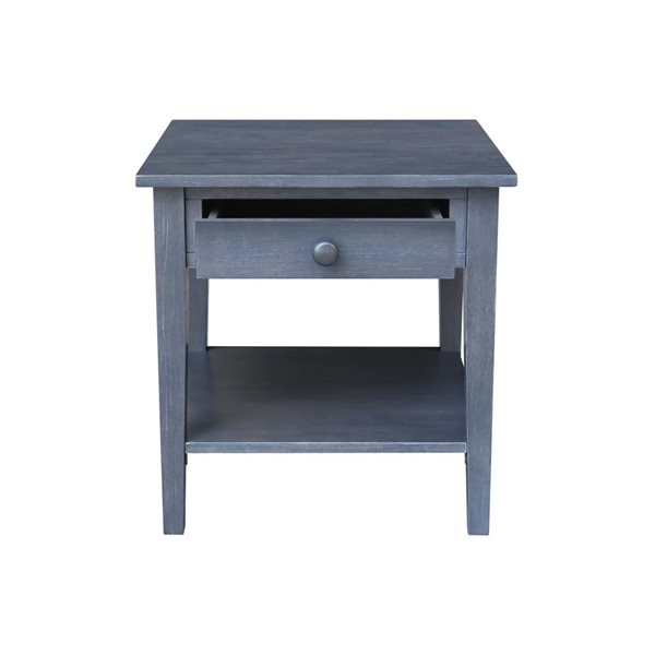 International Concepts Spencer End Table - Antique Washed Heather Grey