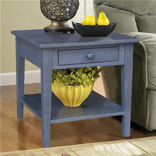 International Concepts Spencer End Table - Antique Washed Heather Grey