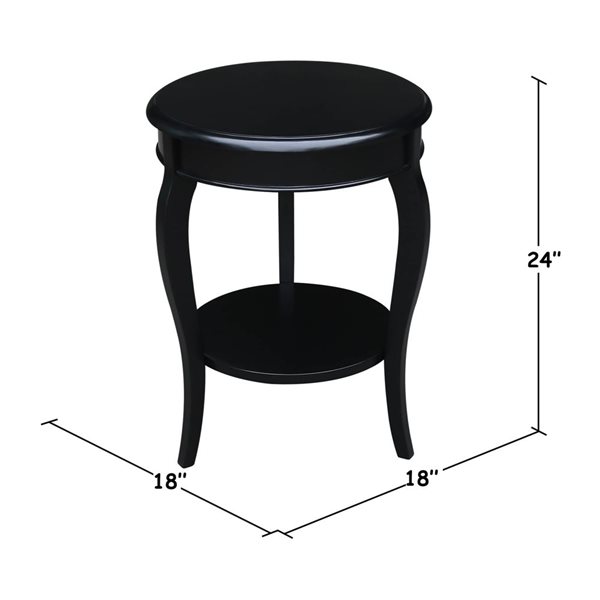 International Concepts Cambria Round End Table - Black