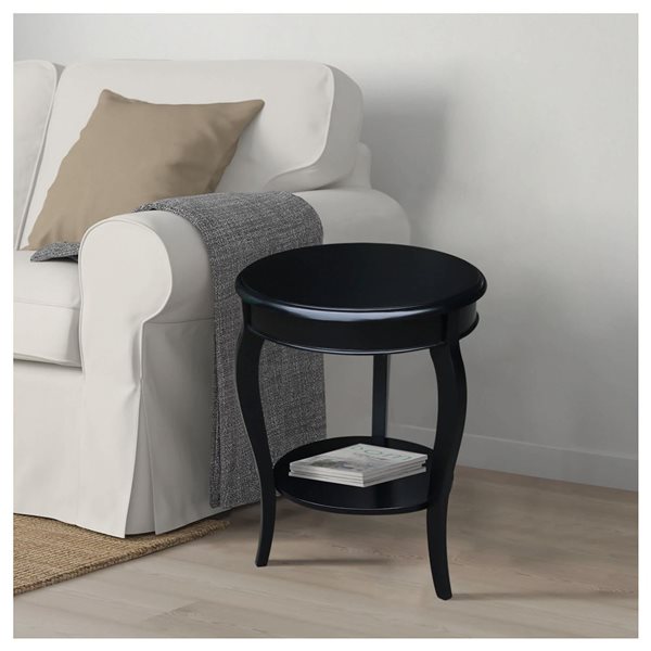 International Concepts Cambria Round End Table - Black
