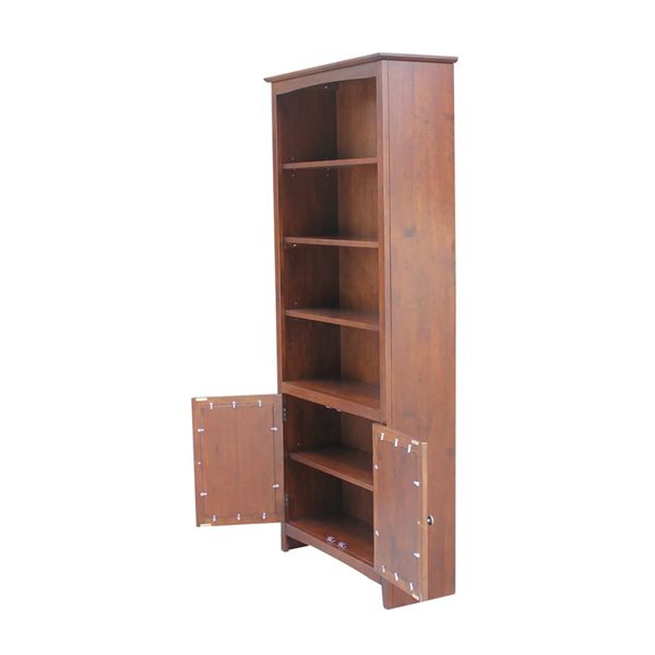 International Concepts Shaker Brown Bookcase - 72-in H