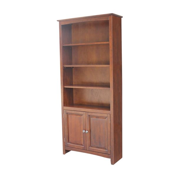 International Concepts Shaker Brown Bookcase - 72-in H