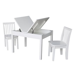 International Concepts Table with 2 Mission Juvenile Chairs - White