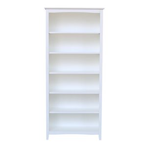 International Concepts Shaker White Solid Wood Bookcase - 72-in H