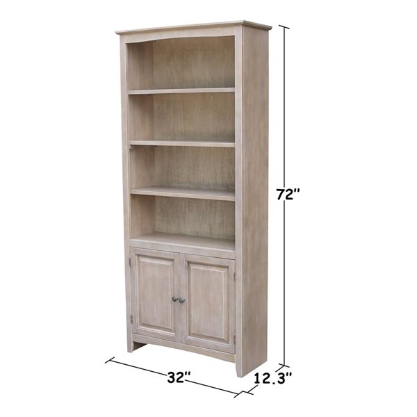 International Concepts Shaker Grey Bookcase - 72-in H