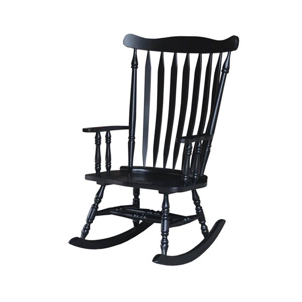 International Concepts Solid Wood Rocking Chair - Antique Black R37-120 ...