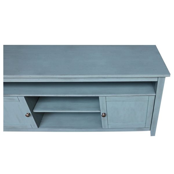 International Concepts Entertainment / TV Stand with 2 Doors - Antique Rubbed Ocean Blue