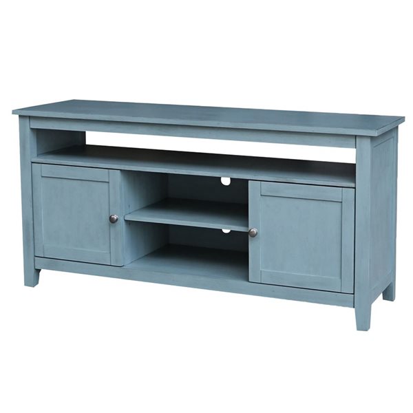 International Concepts Entertainment / TV Stand with 2 Doors - Antique Rubbed Ocean Blue