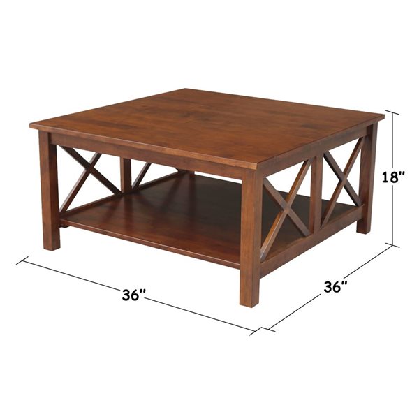 International Concepts Hampton Square Coffee Table - Espresso