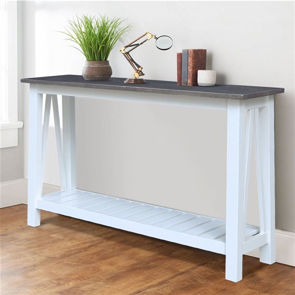 International Concepts Surrey Console/Sofa Table - White/Heather Grey