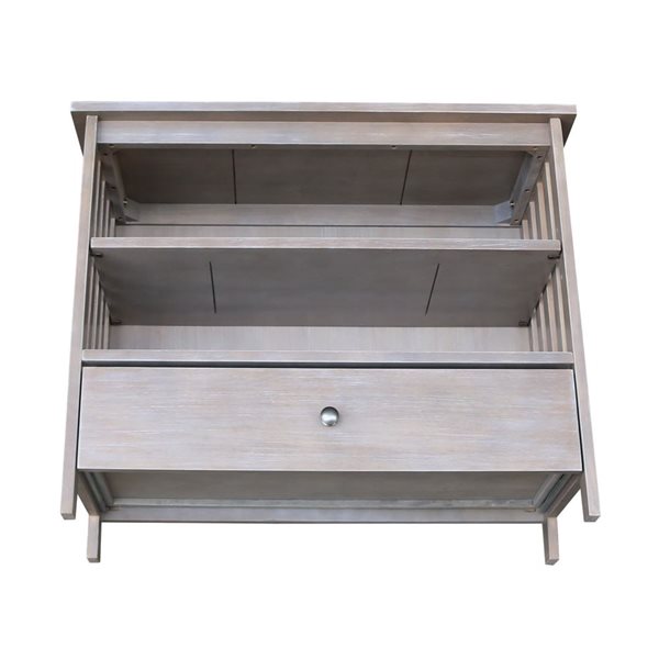 International Concepts Mission Corner TV Stand - Washed Grey Taupe