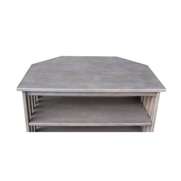 International Concepts Mission Corner TV Stand - Washed Grey Taupe