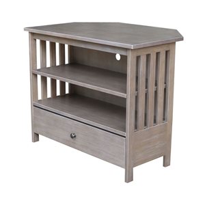 International Concepts Mission Corner TV Stand - Washed Grey Taupe