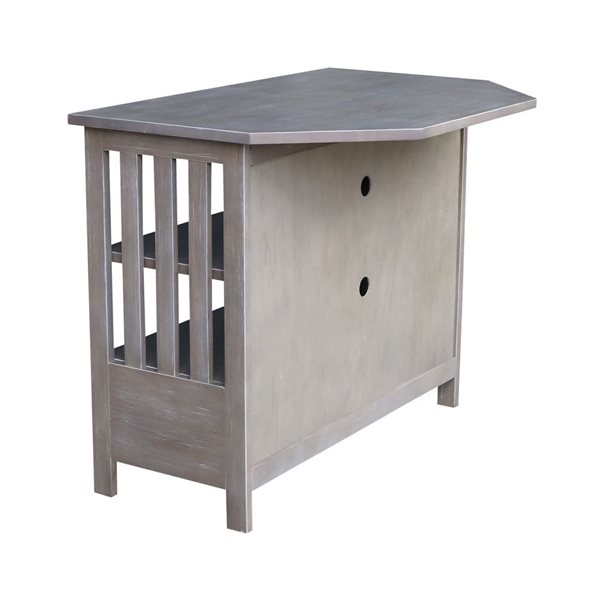 International Concepts Mission Corner TV Stand - Washed Grey Taupe