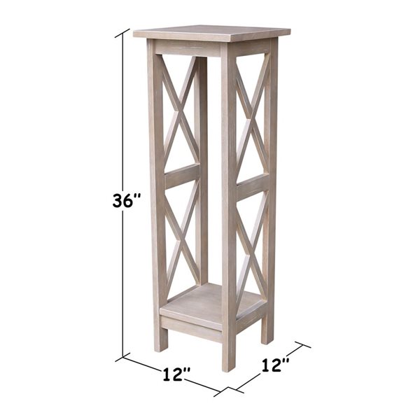 International Concepts 36-in X-Sided Plant Stand - Washed Grey Taupe