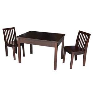 International Concepts Table with 2 Mission Juvenile Chairs - Rich Mocha