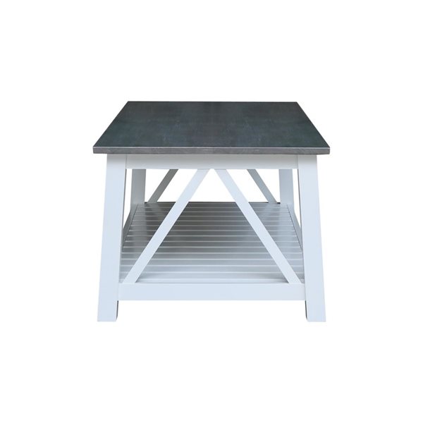 International Concepts Surrey Coffee Table - White/Heather Grey