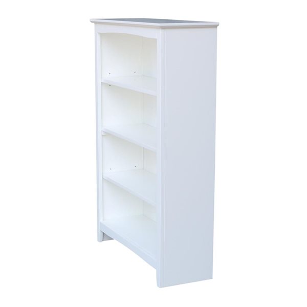 International Concepts Shaker White Solid Wood Bookcase - 48-in H