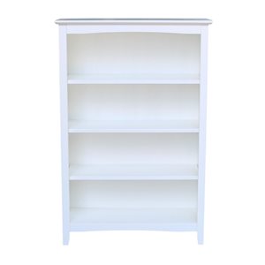 International Concepts Shaker White Solid Wood Bookcase - 48-in H