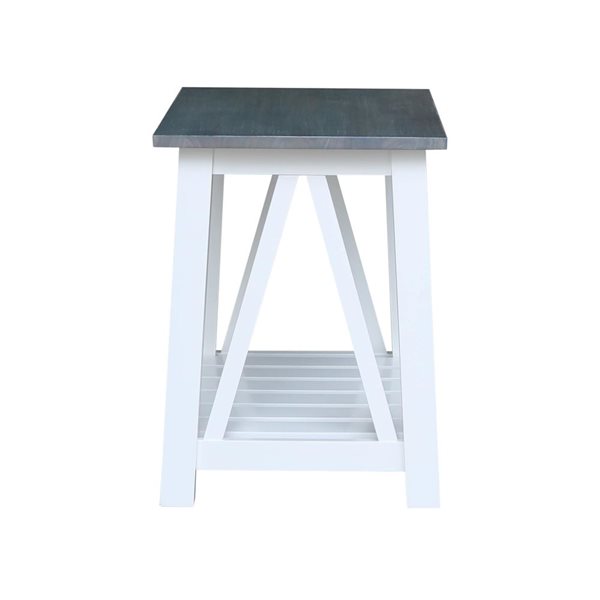 International Concepts Surrey End Table - White/Heather Grey