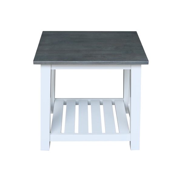 International Concepts Surrey End Table - White/Heather Grey