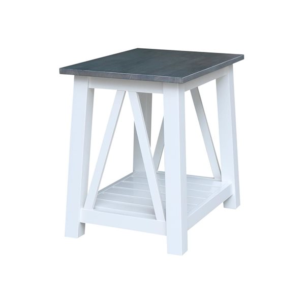 International Concepts Surrey End Table - White/Heather Grey